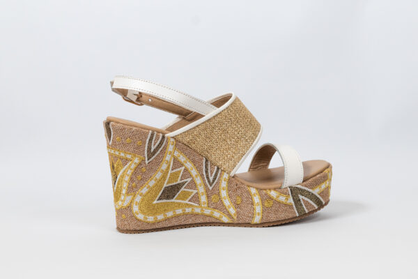 Sahar Wedge Sandals White - Image 3