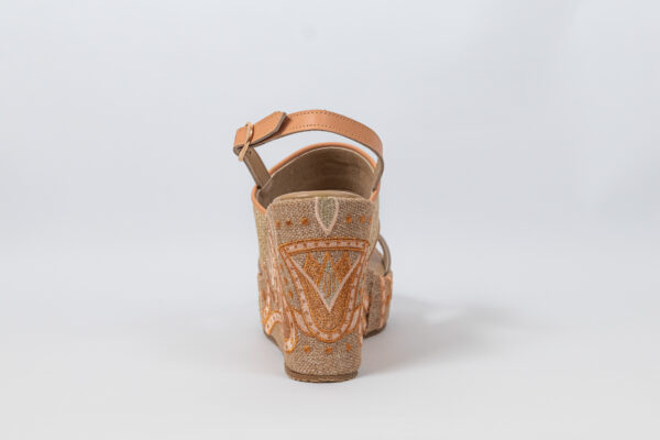 Sahar Wedge Sandals Peach - Image 9