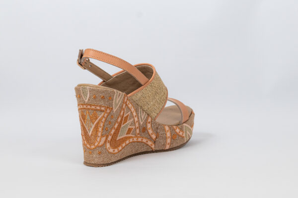 Sahar Wedge Sandals Peach - Image 10